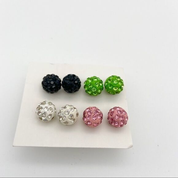 🍭6/$30 Rhinestone studded bauble earrings - Picture 2 of 4
